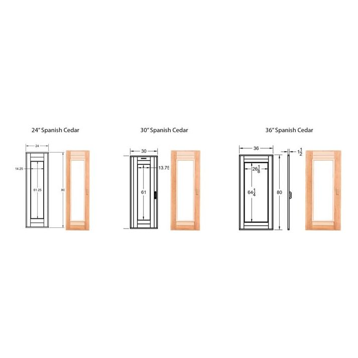 Clear Cedar Sauna Door by Scandia with Insulated Glass