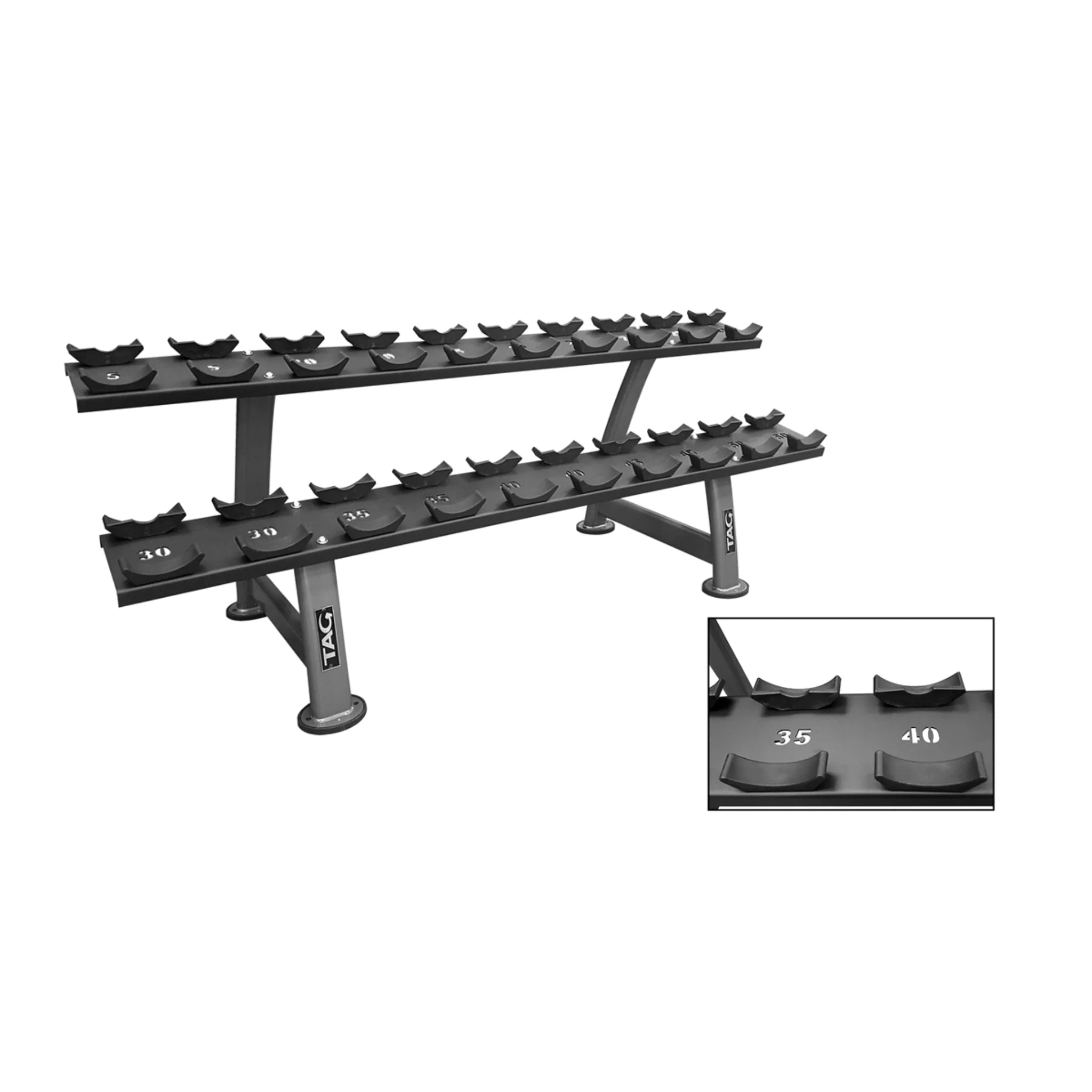 TAG Fitness 2-Tier Saddle Dumbbell Rack